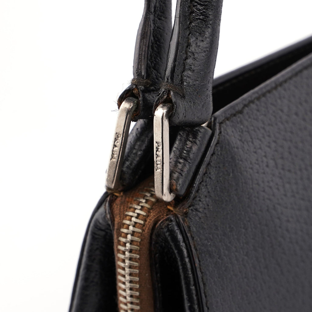 Black Tumbled Leather Chic Bag