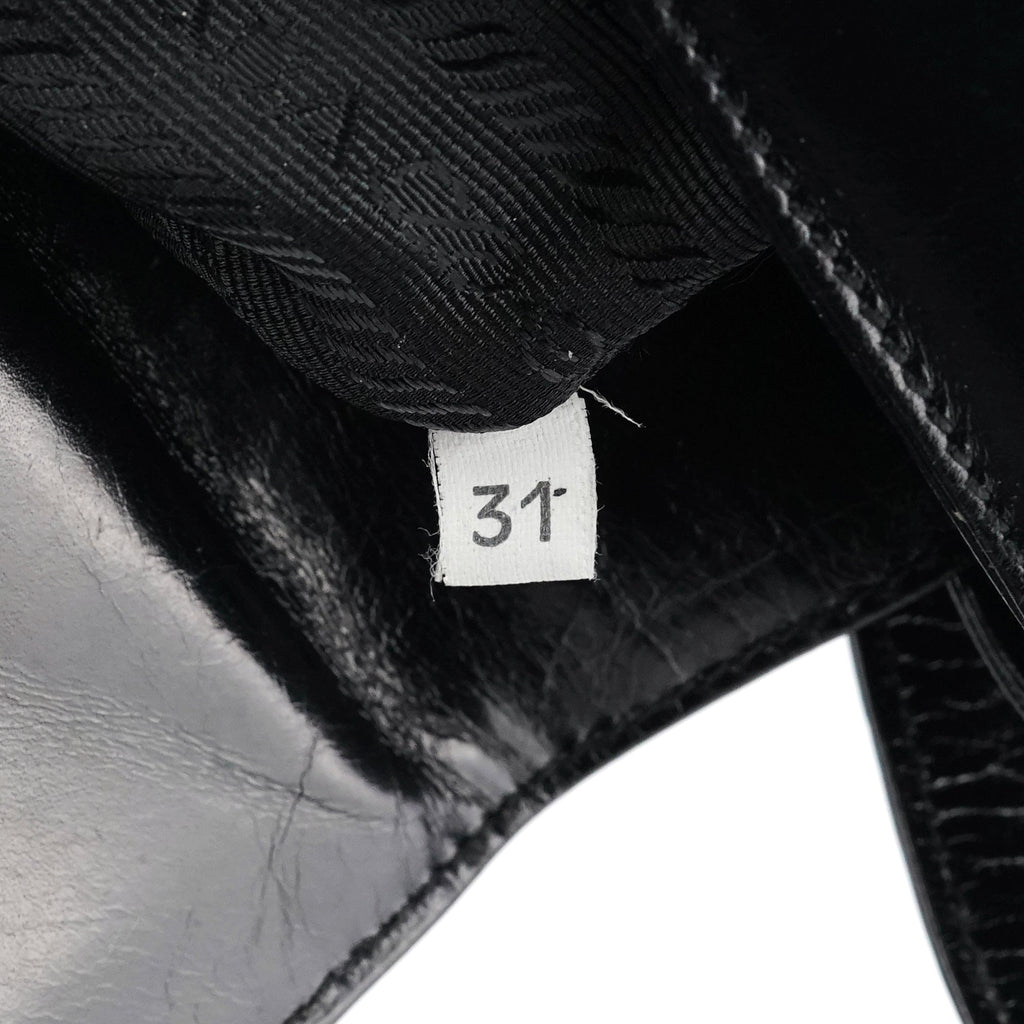 Black Vitello Buckle Shoulder Bag
