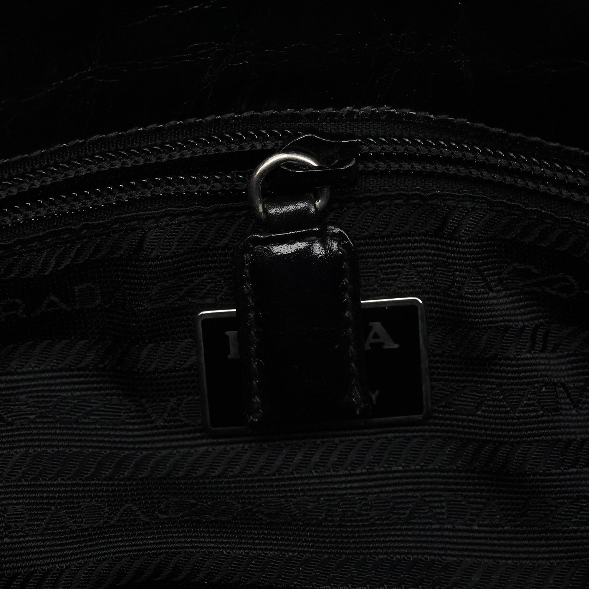 Black Vitello Buckle Shoulder Bag