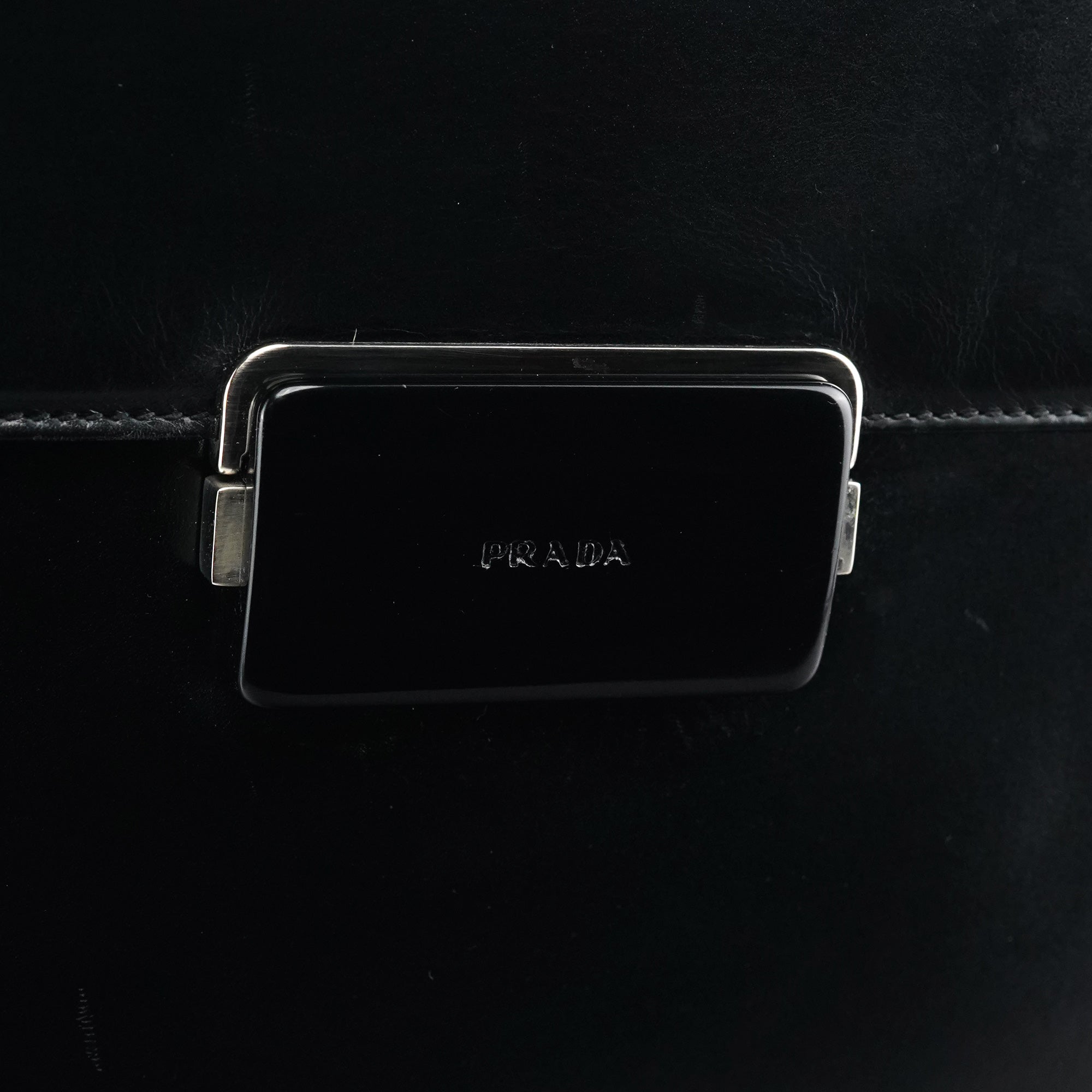 Black Vitello Buckle Shoulder Bag