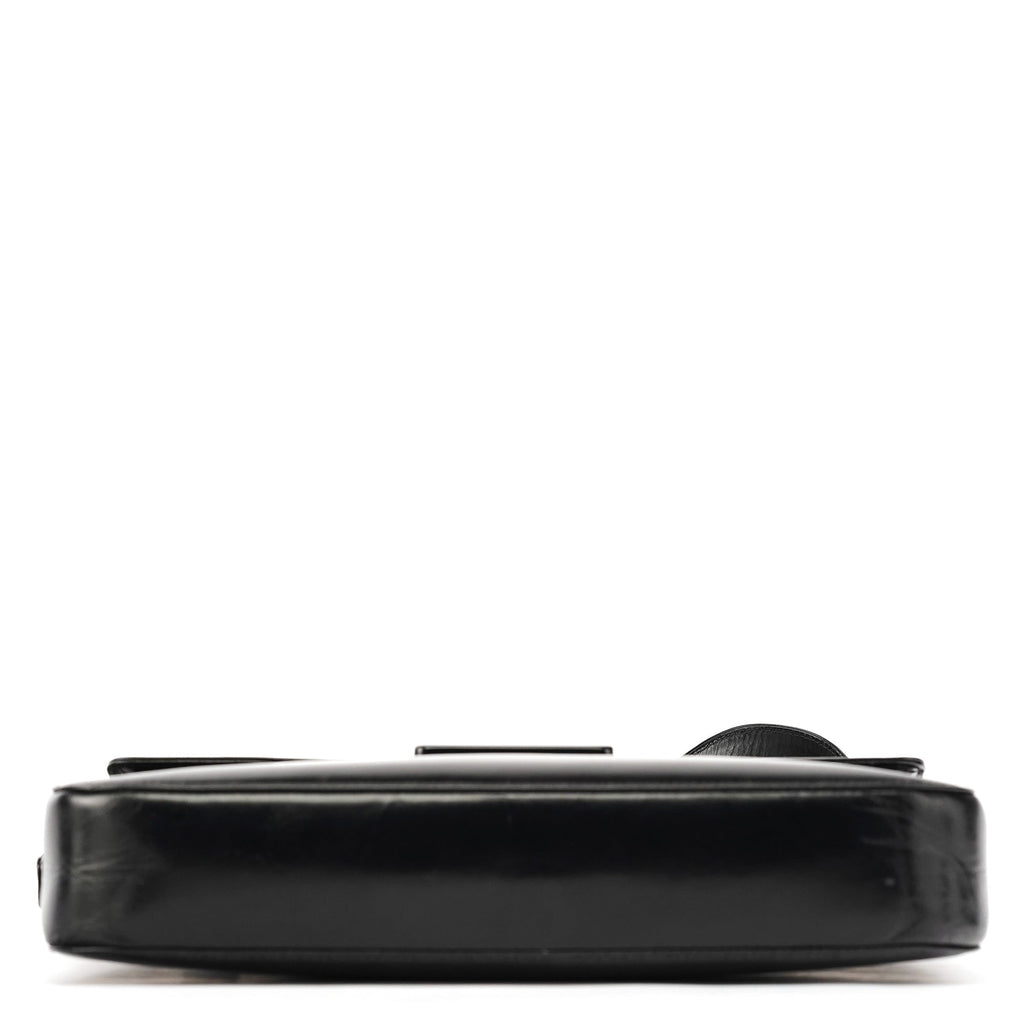 Black Vitello Buckle Shoulder Bag