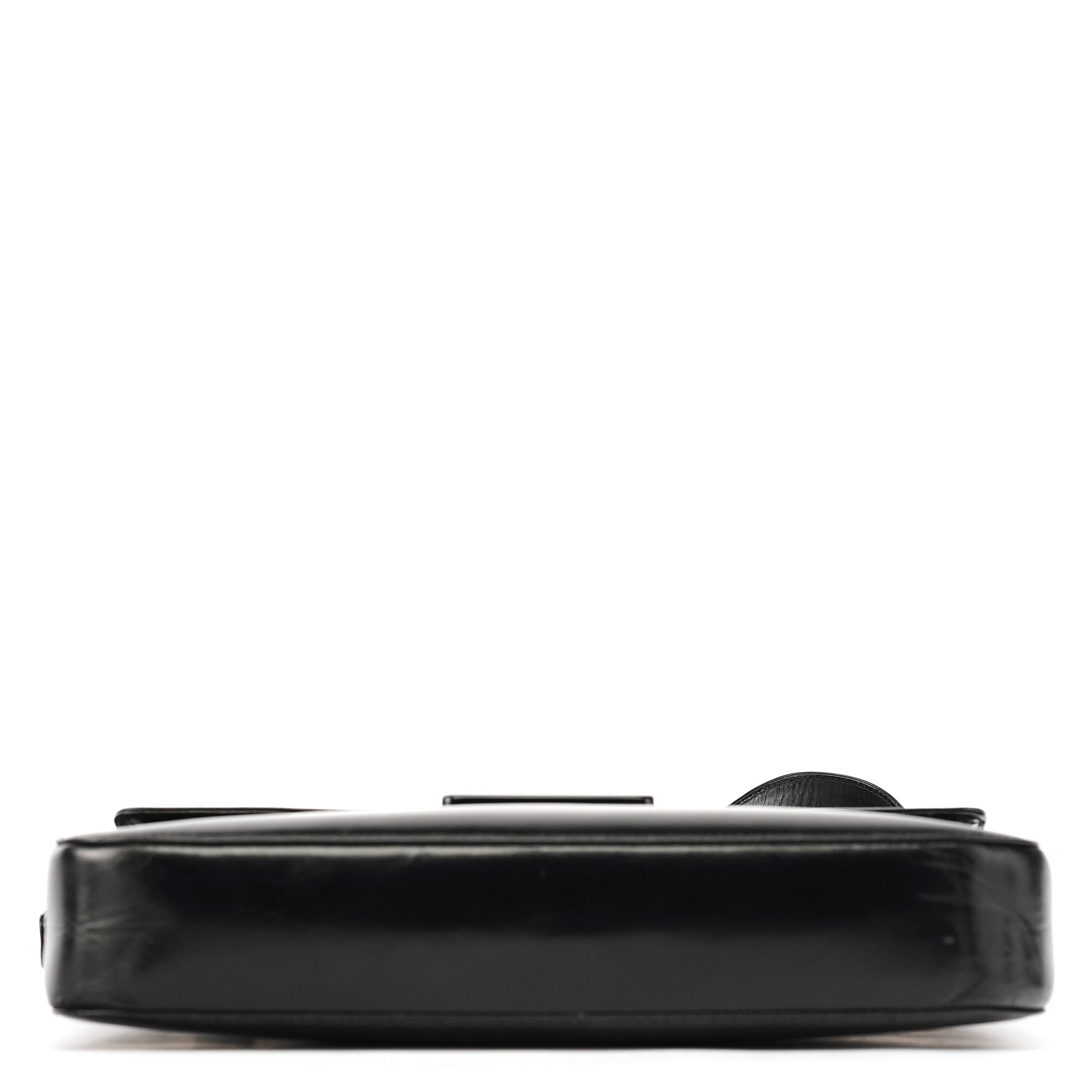 Black Vitello Buckle Shoulder Bag