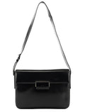 Black Vitello Buckle Shoulder Bag