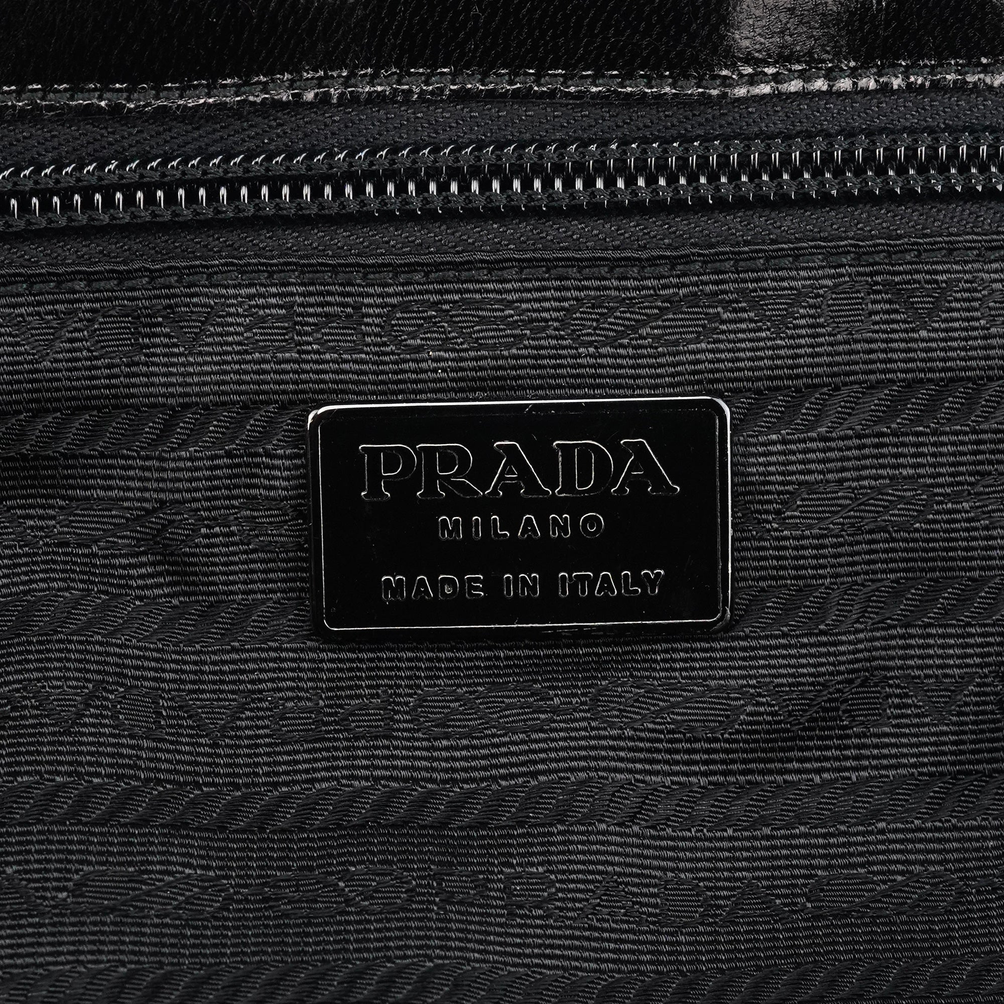 Black Vitello Buckle Top Handle Bag