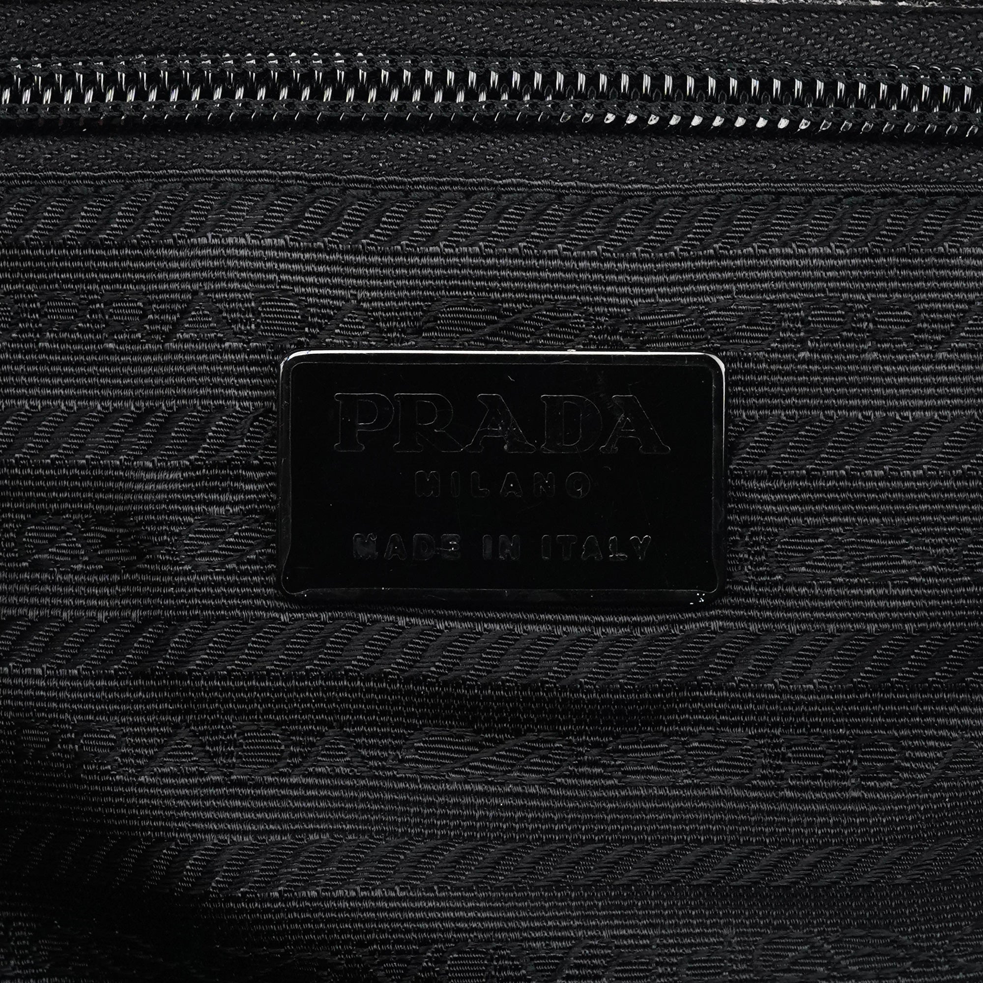 Black Vitello Buckle Top Handle Bag