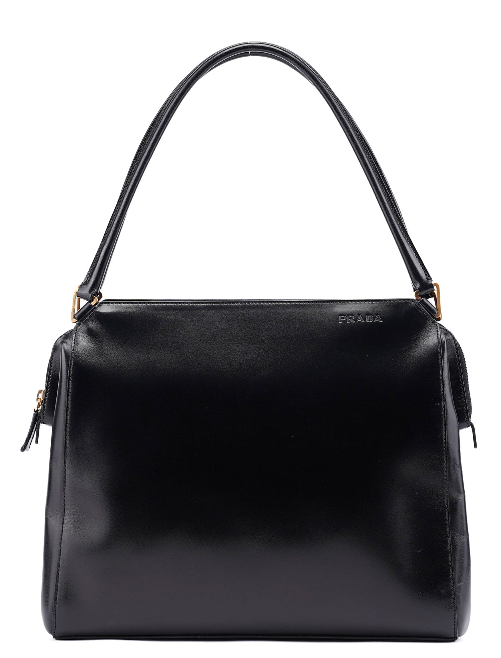 Black Vitello Chic Shoulder Bag