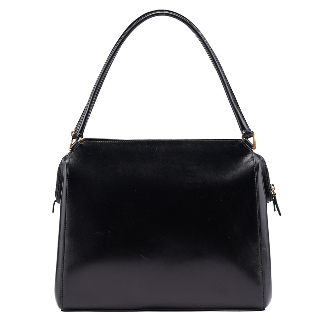 Black Vitello Chic Shoulder Bag