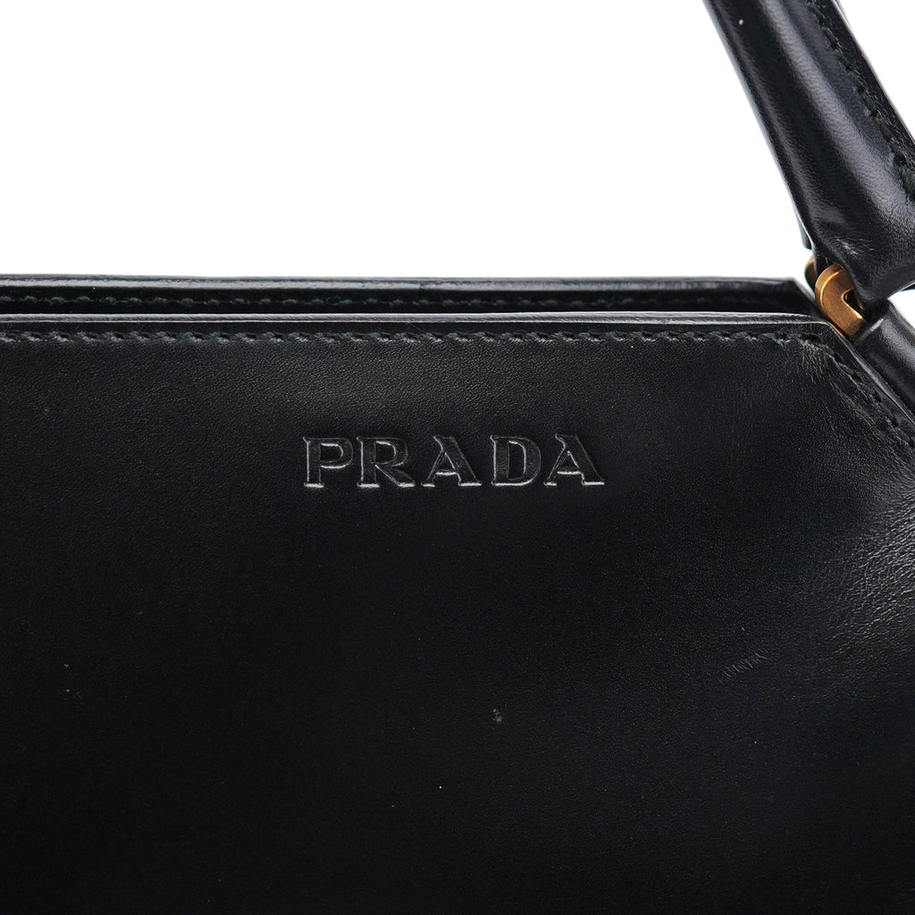 Black Vitello Chic Shoulder Bag