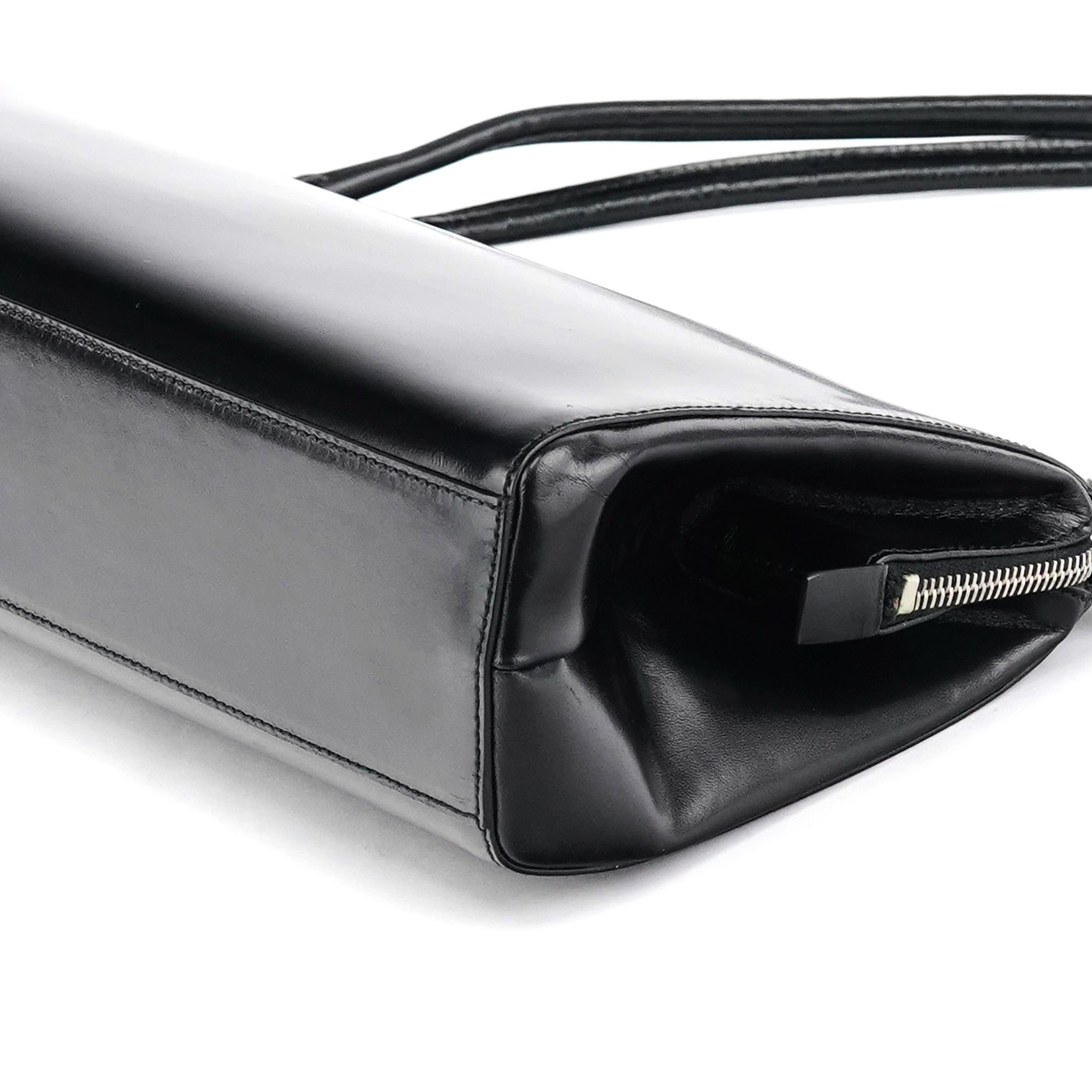 Black Vitello Chic Shoulder Bag
