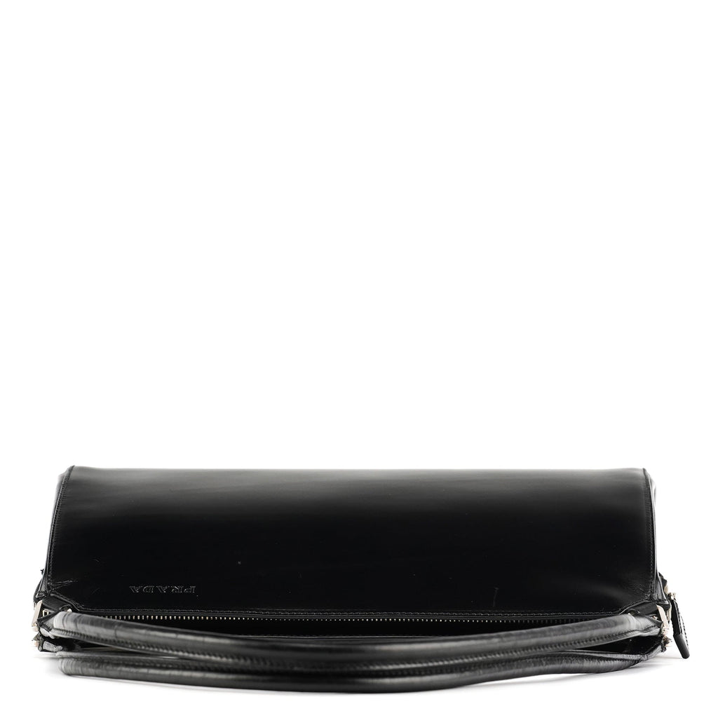 Black Vitello Chic Shoulder Bag