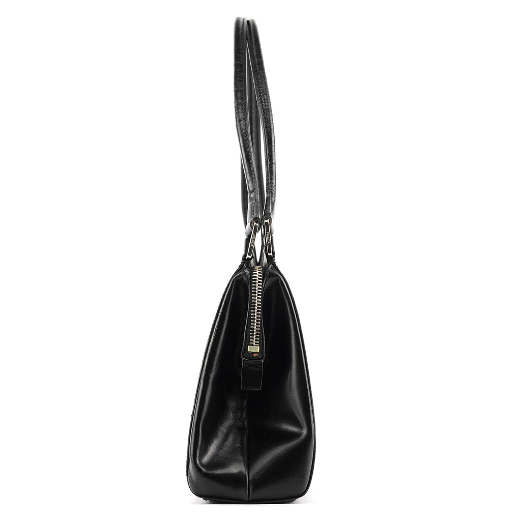 Black Vitello Chic Shoulder Bag