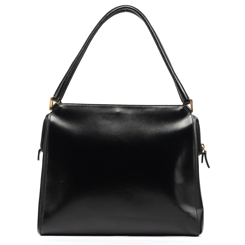 Black Vitello Chic Shoulder Bag