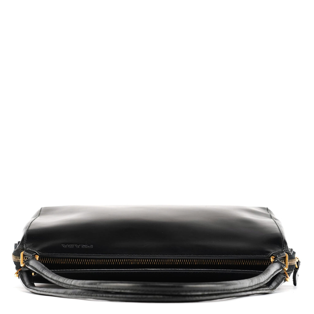 Black Vitello Chic Shoulder Bag