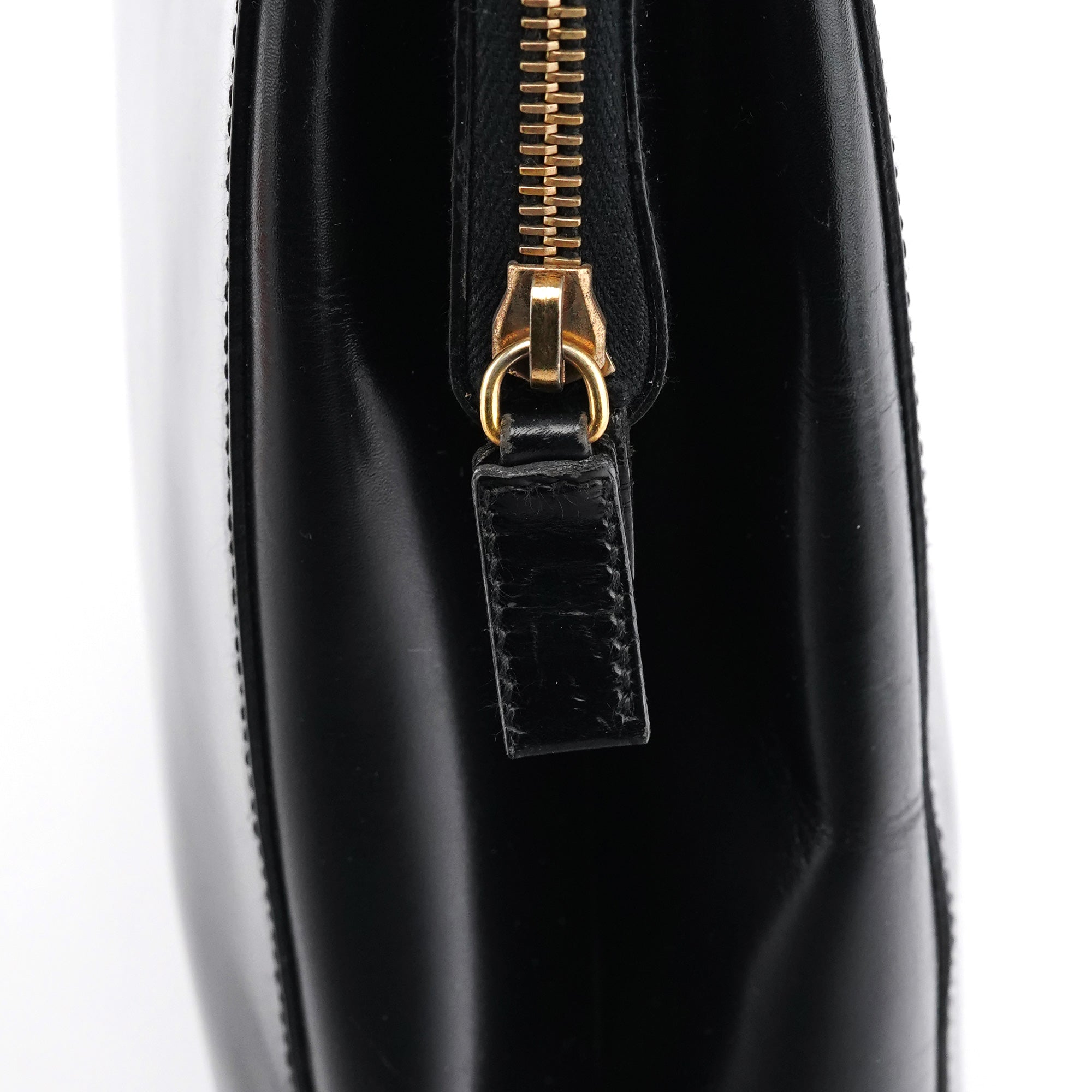Black Vitello Chic Shoulder Bag