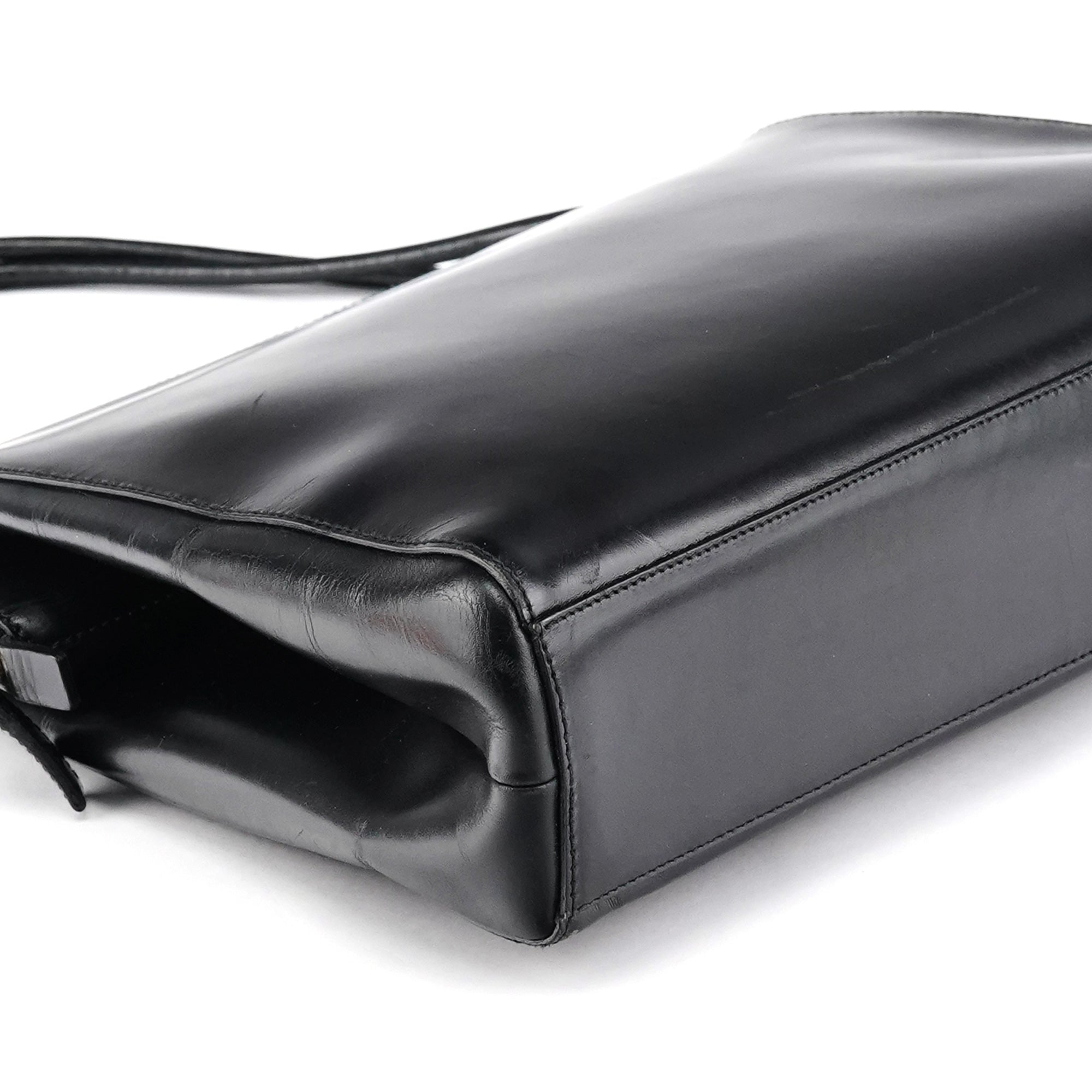 Black Vitello Chic Shoulder Bag