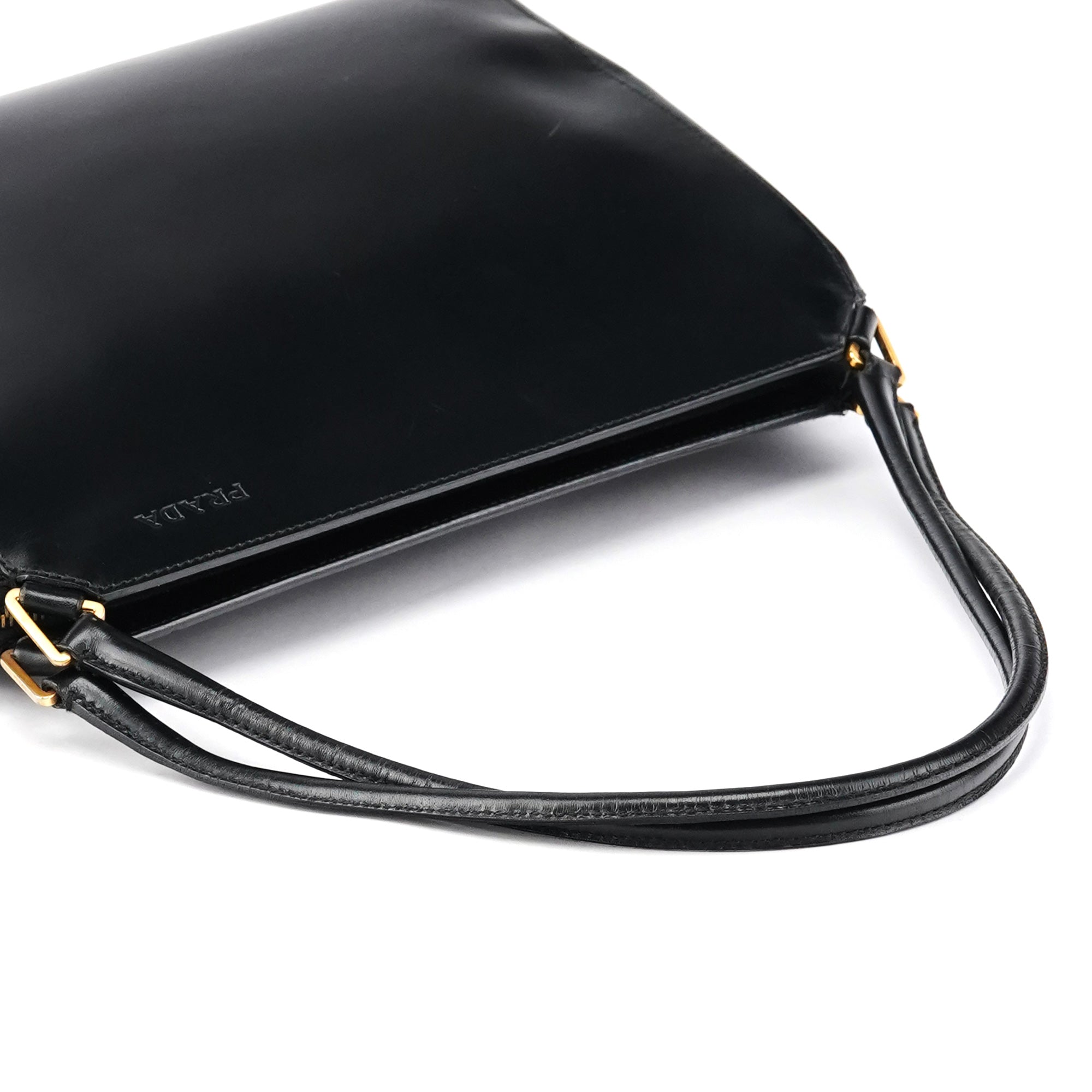 Black Vitello Chic Shoulder Bag