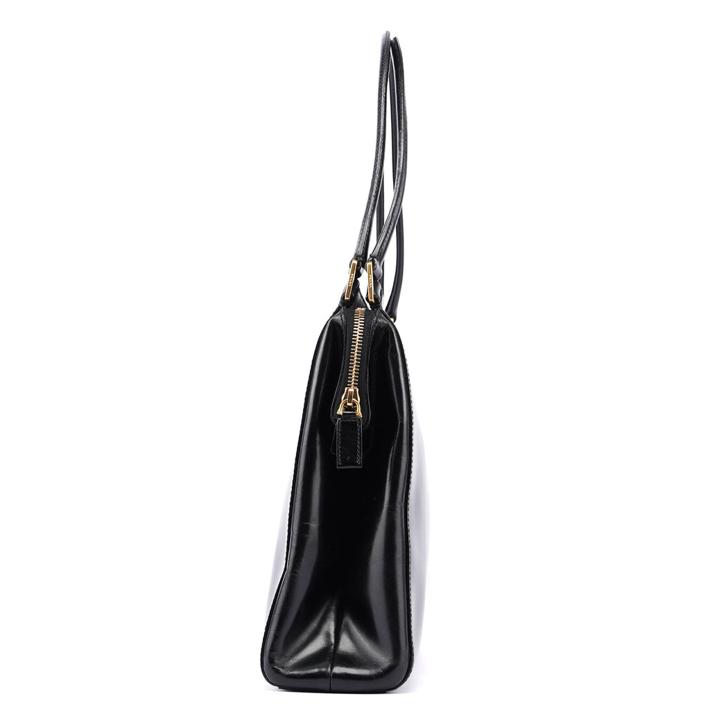 Black Vitello Chic Shoulder Bag