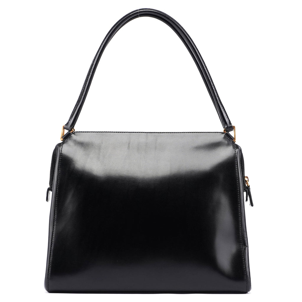 Black Vitello Chic Shoulder Bag