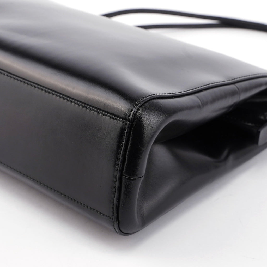 Black Vitello Chic Shoulder Bag