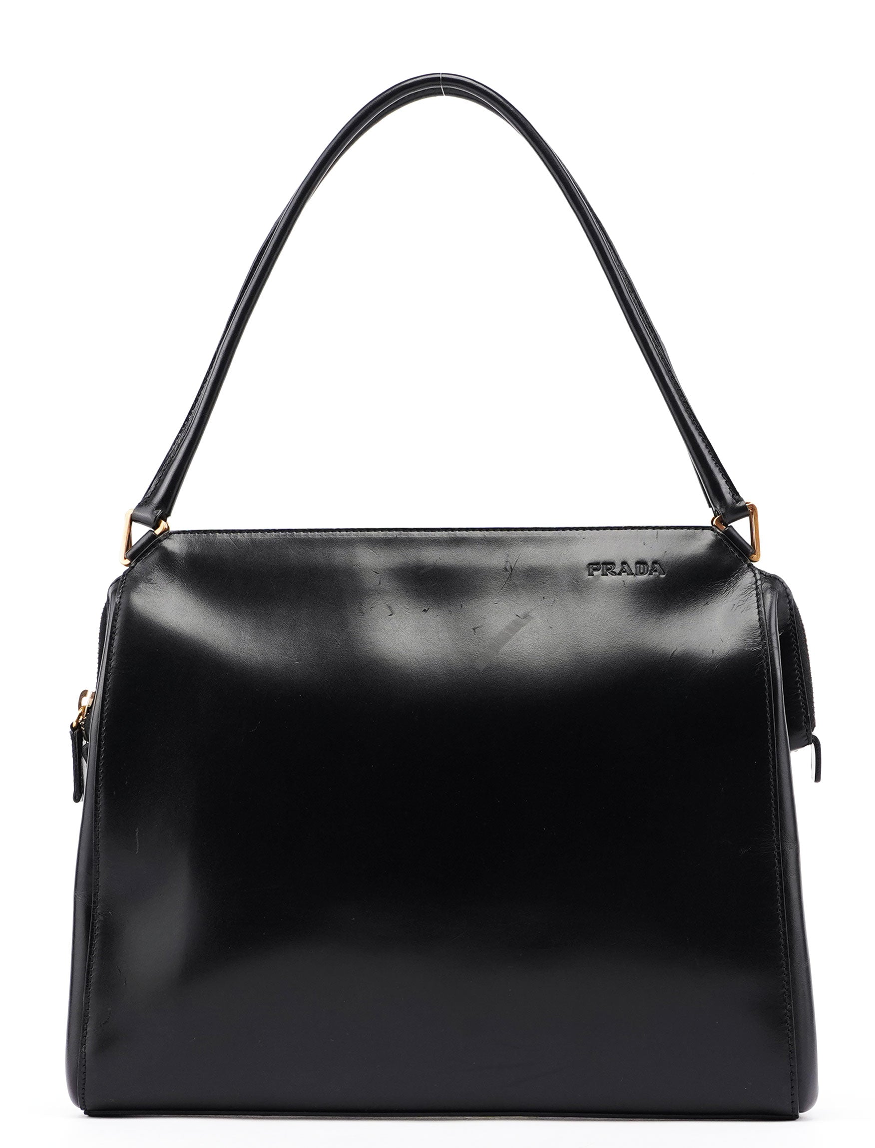 Black Vitello Chic Shoulder Bag