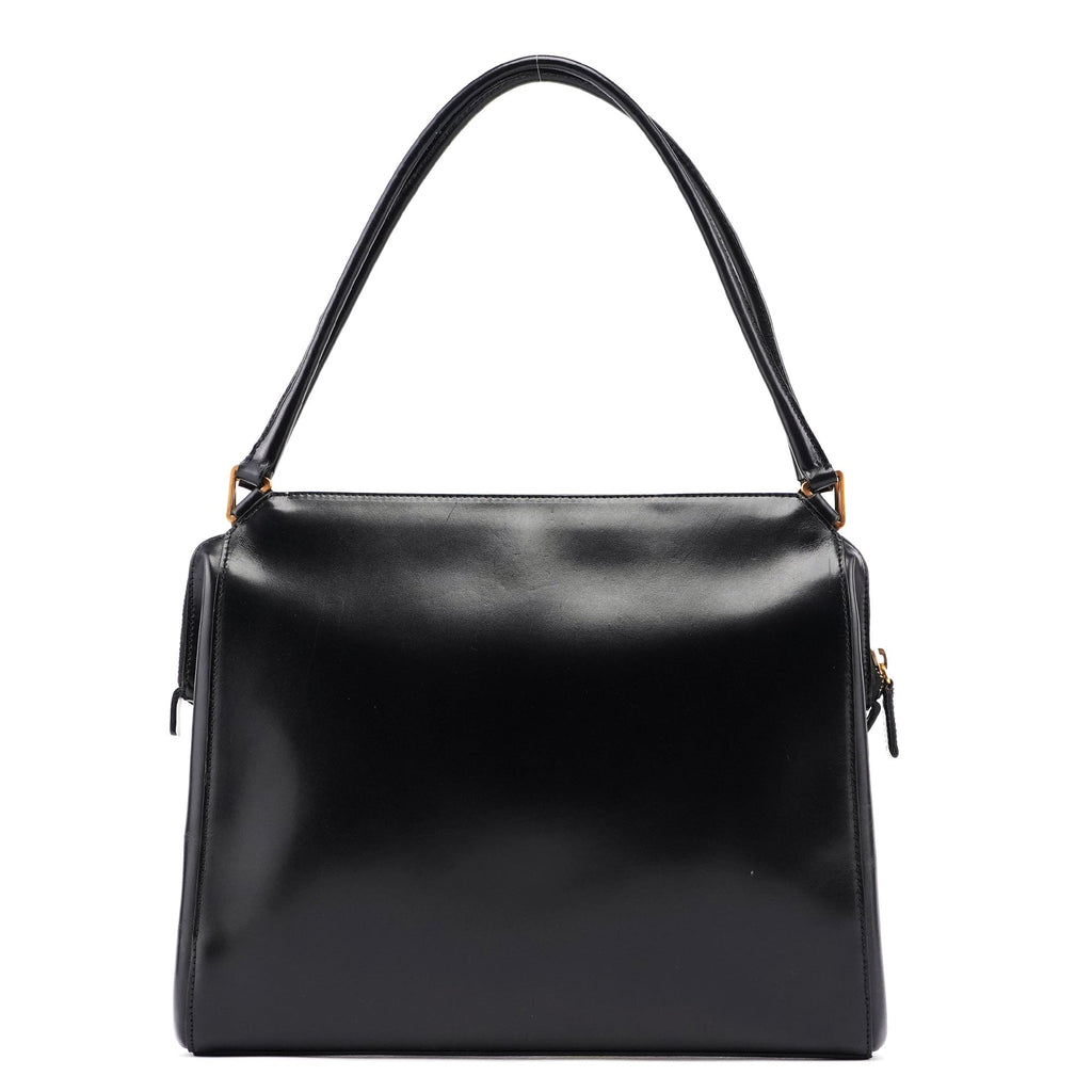Black Vitello Chic Shoulder Bag