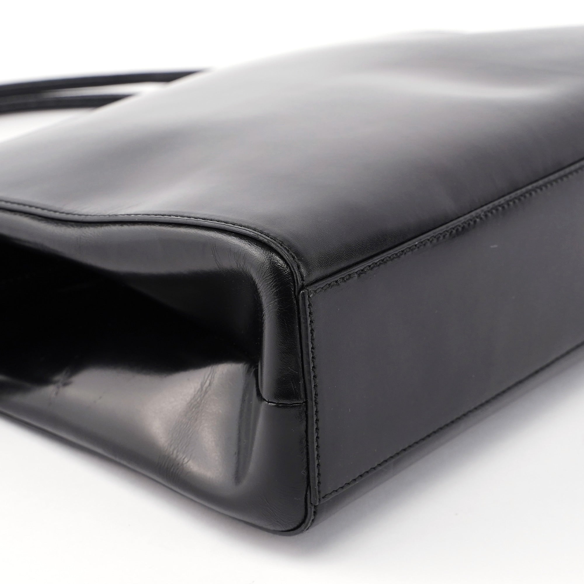 Black Vitello Chic Shoulder Bag