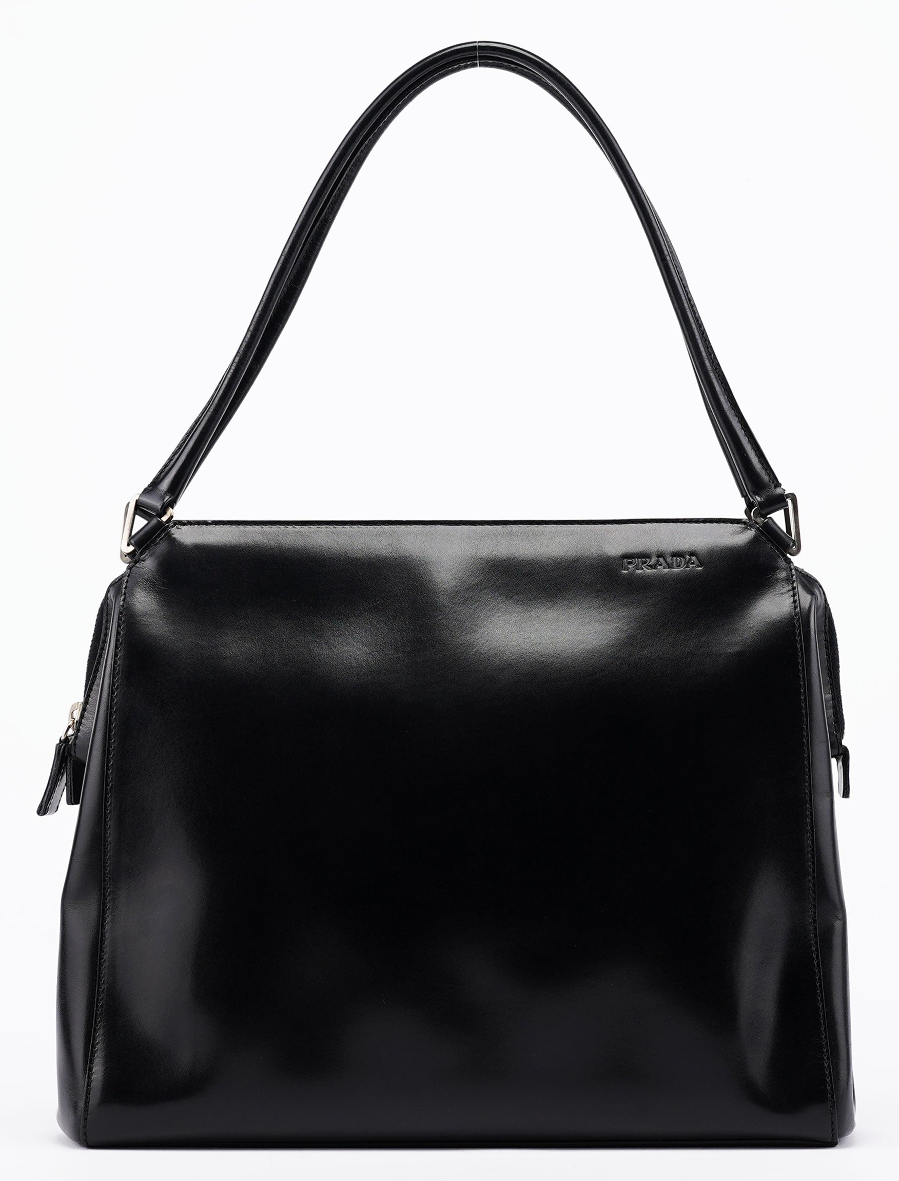 Black Vitello Chic Shoulder Bag