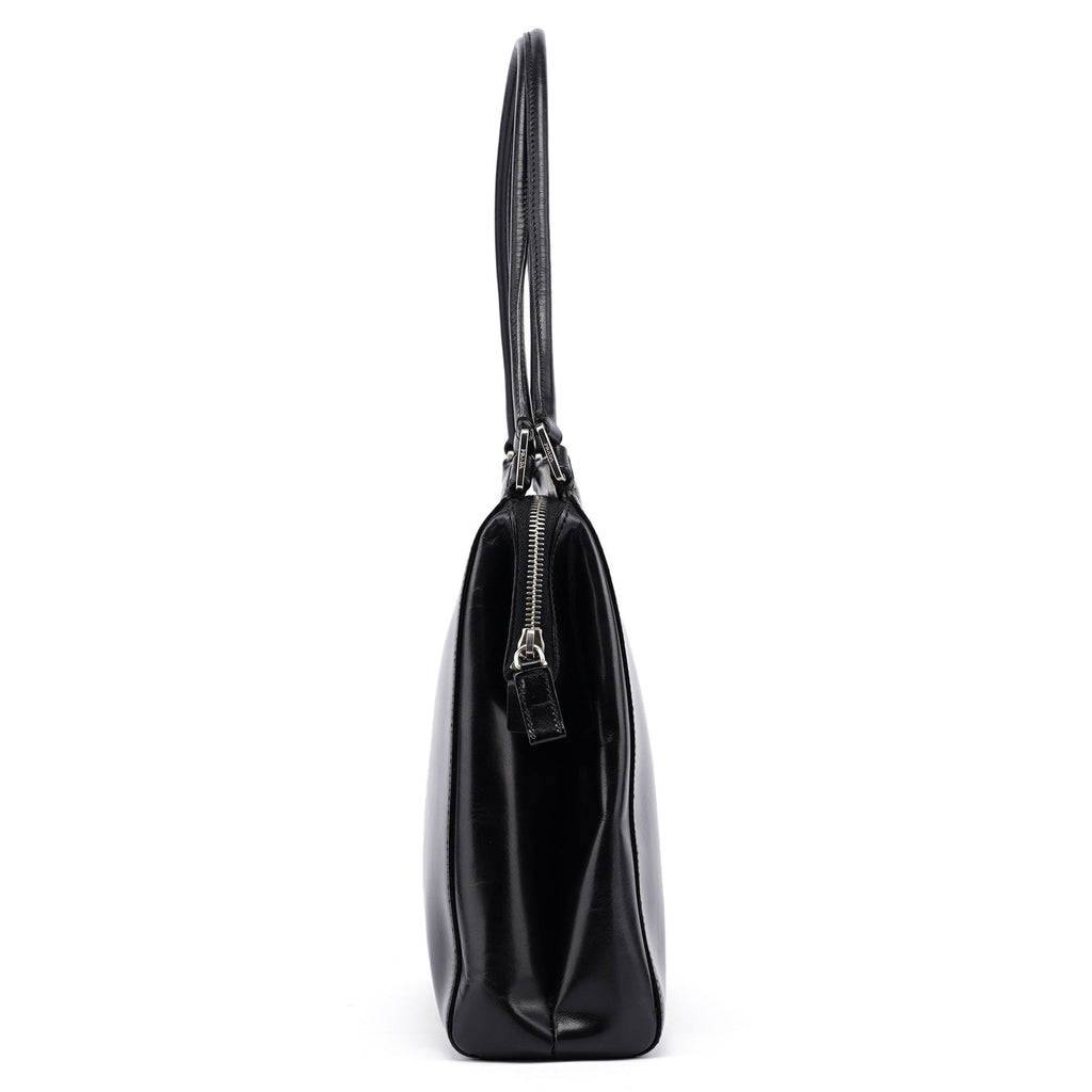 Black Vitello Chic Shoulder Bag