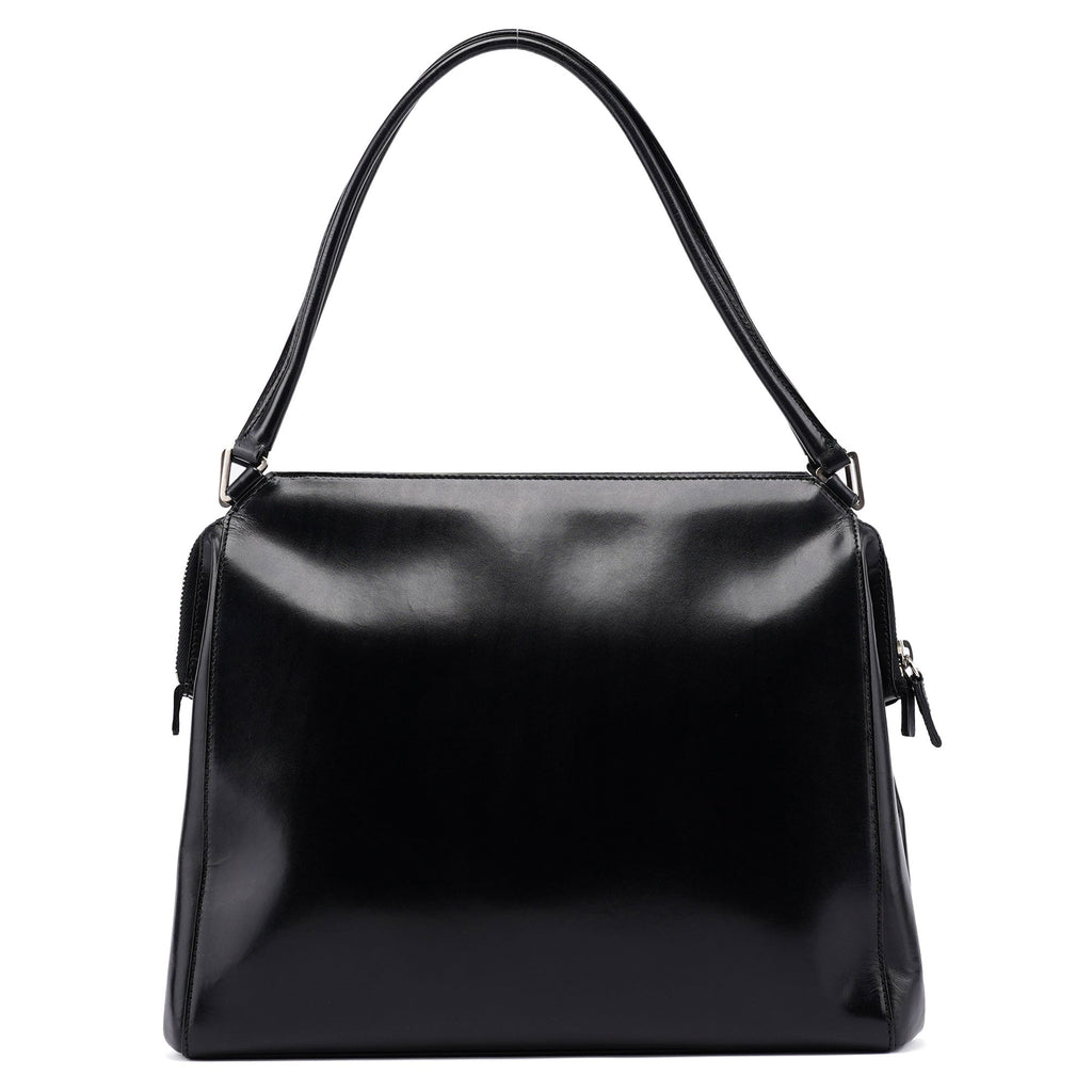 Black Vitello Chic Shoulder Bag