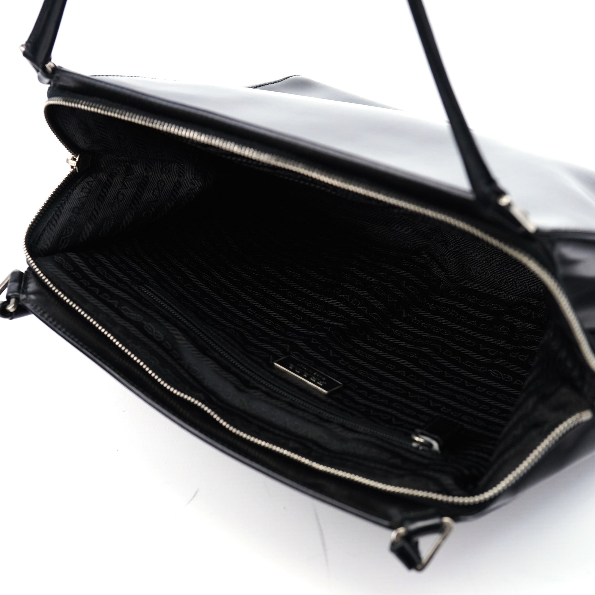 Black Vitello Chic Shoulder Bag