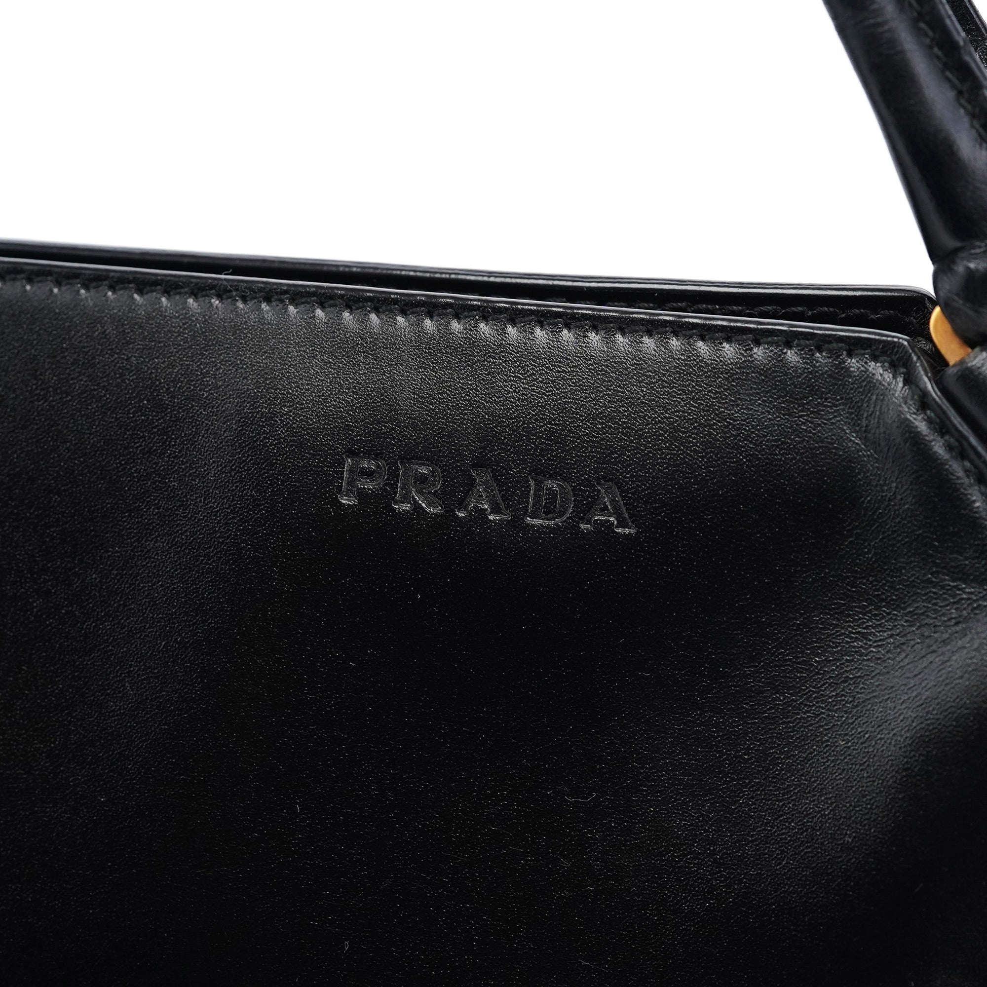 Black Vitello Chic Shoulder Bag