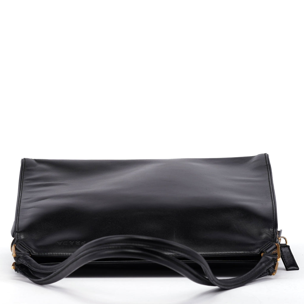Black Vitello Chic Shoulder Bag