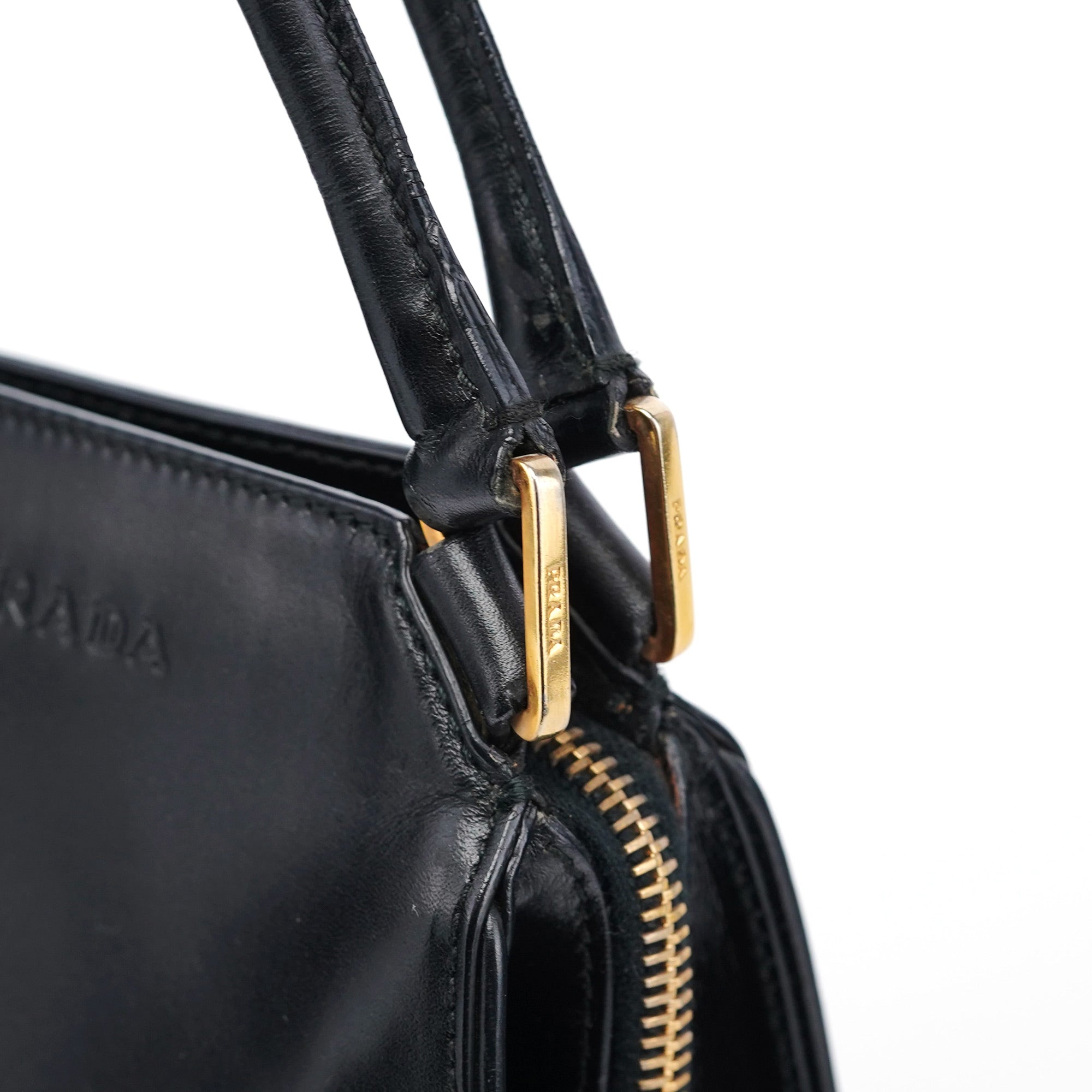 Black Vitello Chic Shoulder Bag