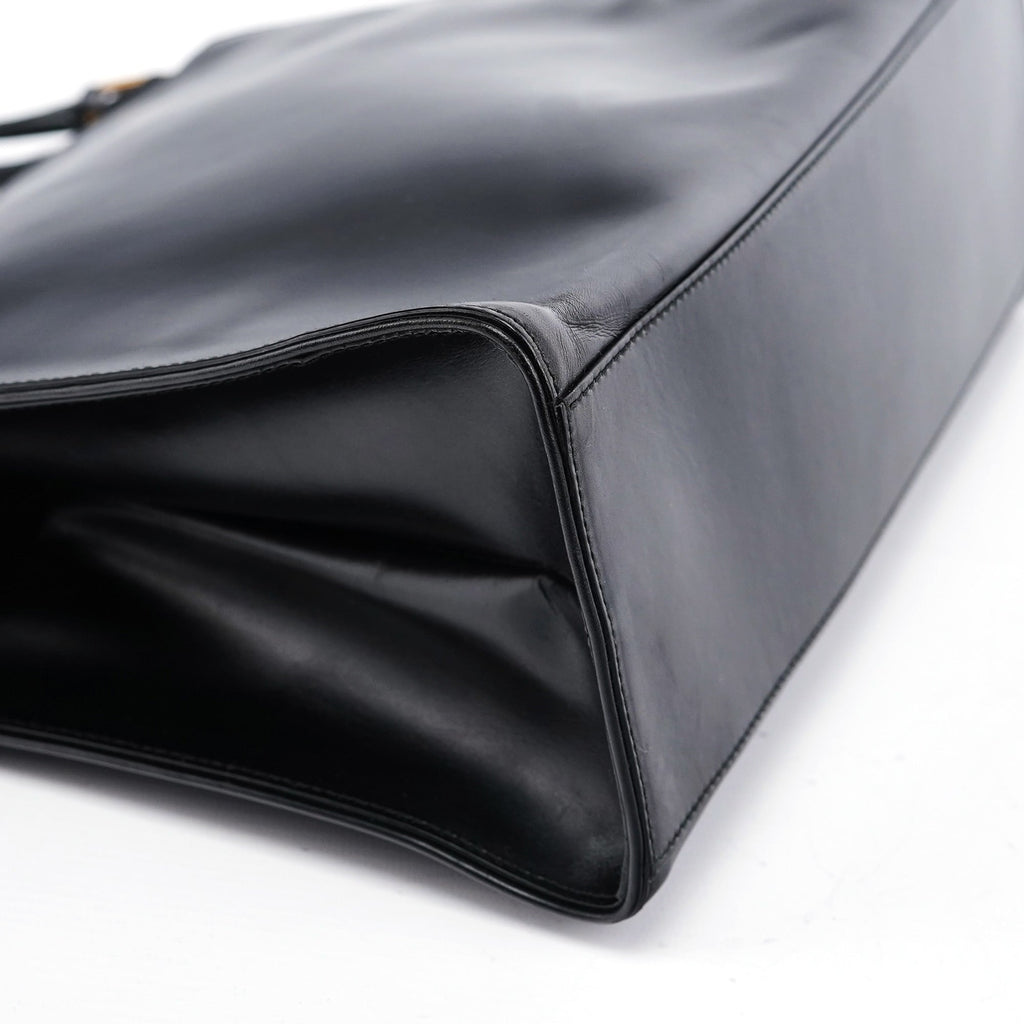 Black Vitello Chic Shoulder Bag