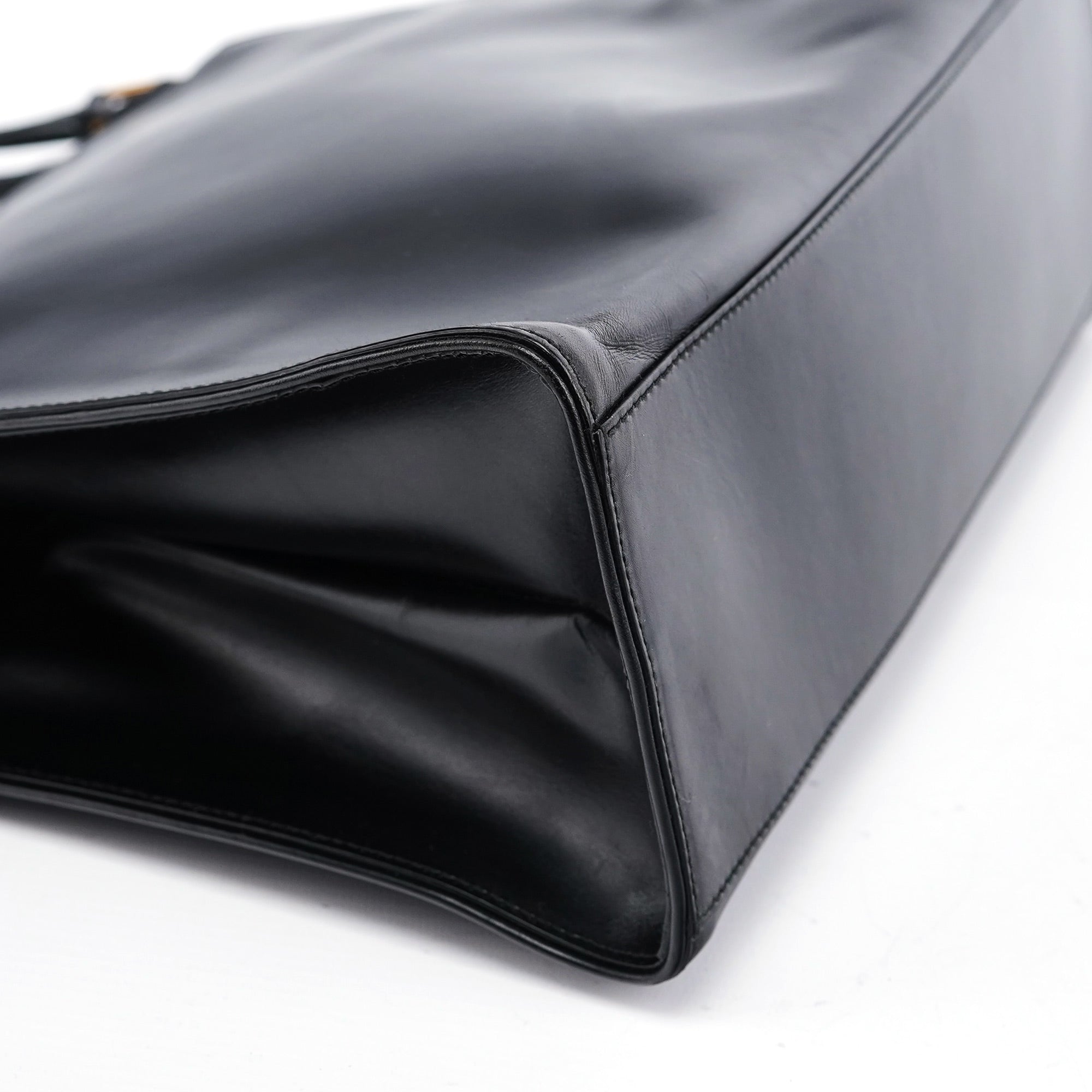Black Vitello Chic Shoulder Bag