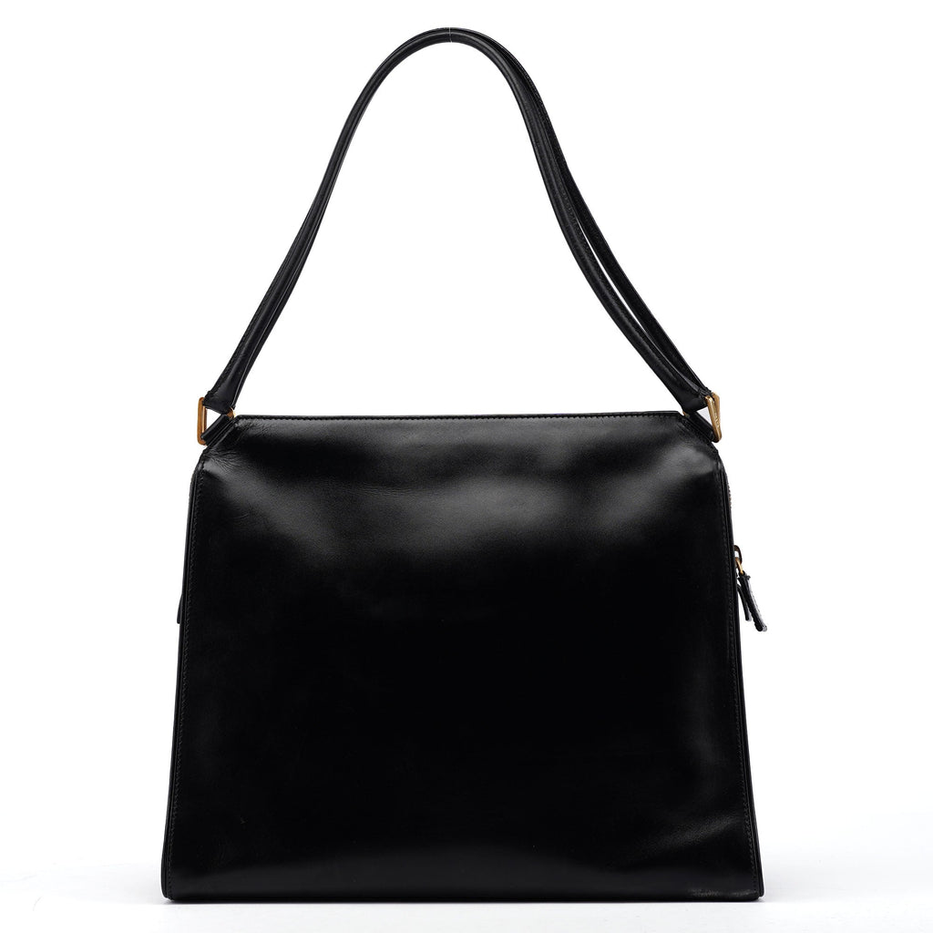 Black Vitello Chic Shoulder Bag