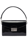 Black Vitello Keylock Shoulder Bag