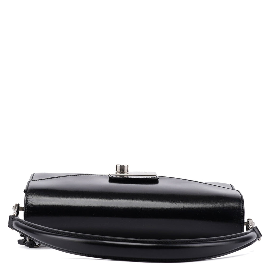 Black Vitello Keylock Shoulder Bag