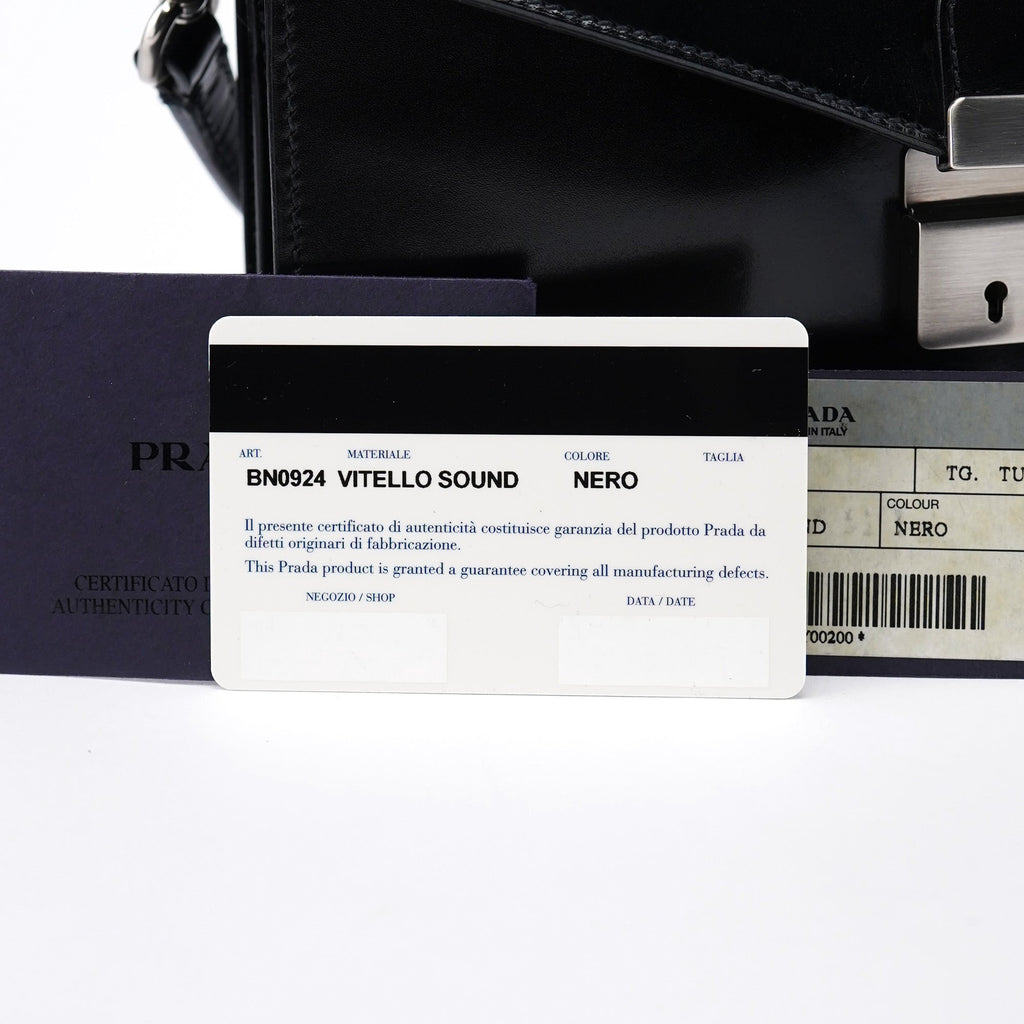 Black Vitello Keylock Shoulder Bag
