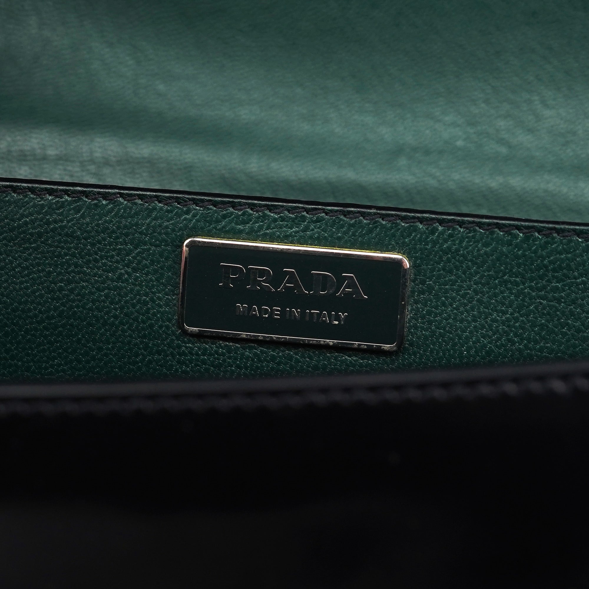 Black Vitello Keylock Shoulder Bag