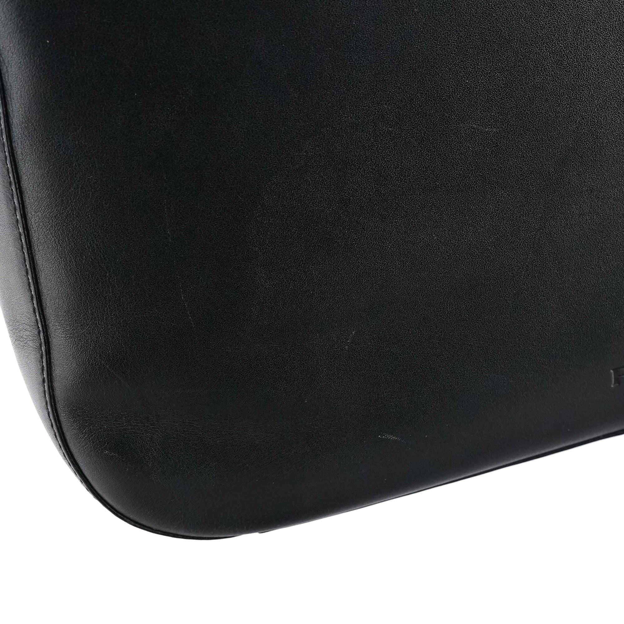 Black Vitello Metal Shoulder Bag