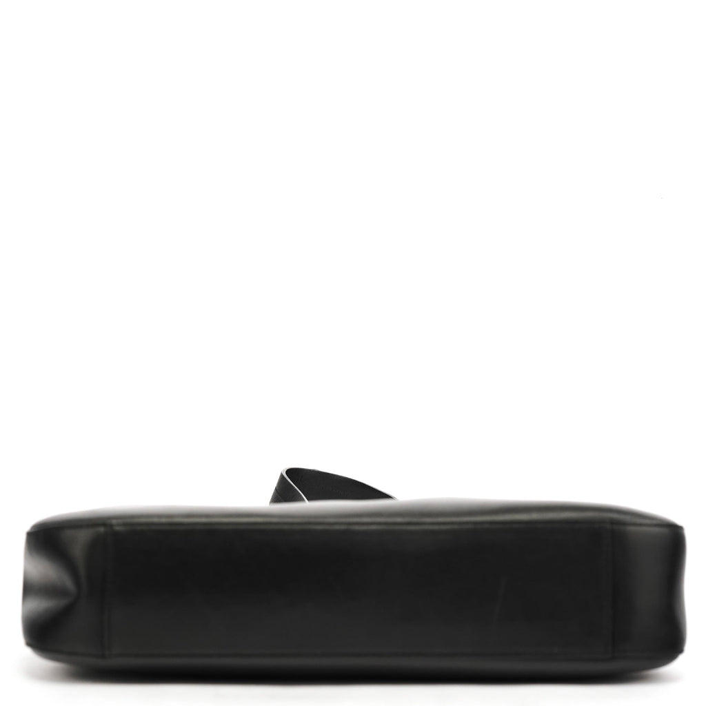 Black Vitello Metal Shoulder Bag