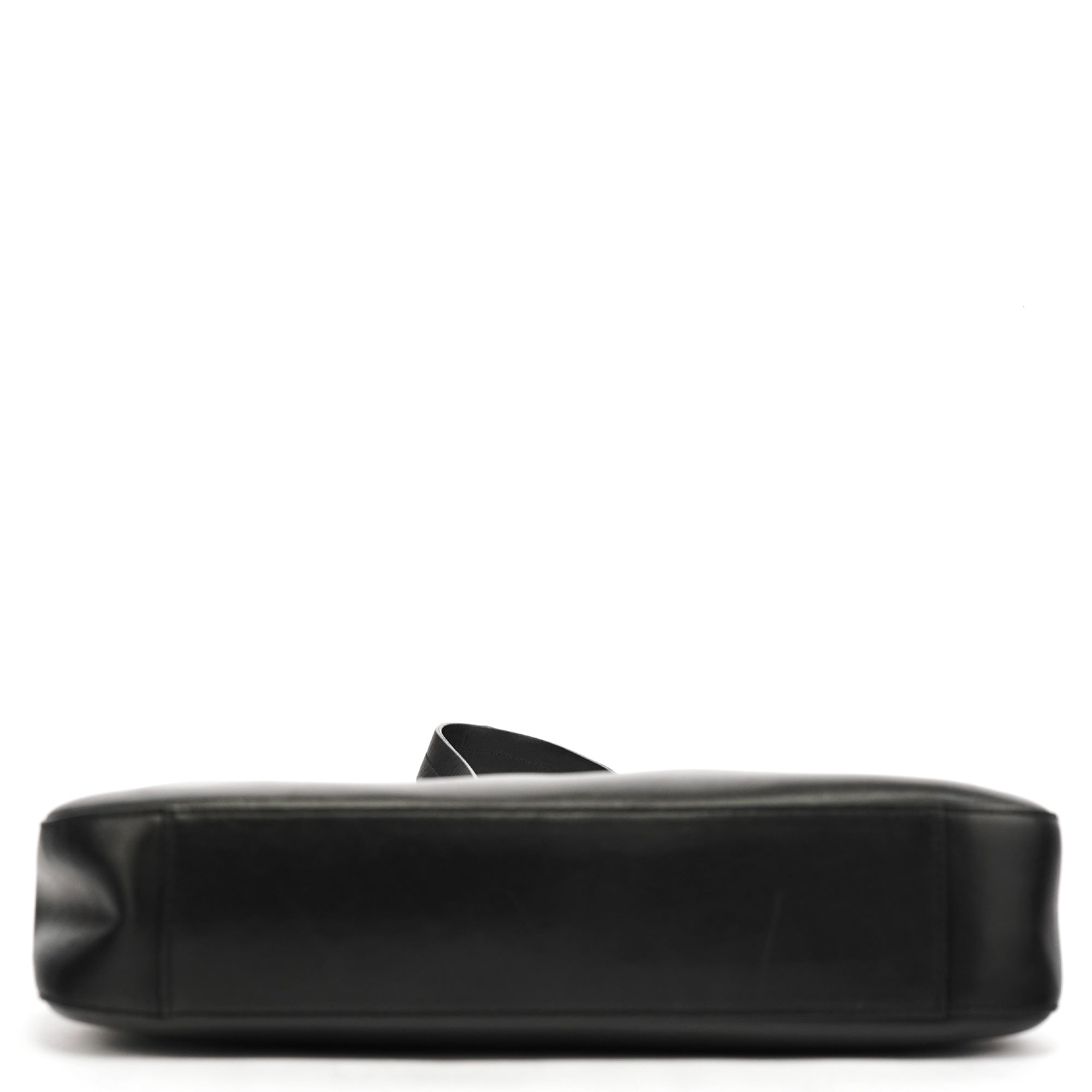 Black Vitello Metal Shoulder Bag