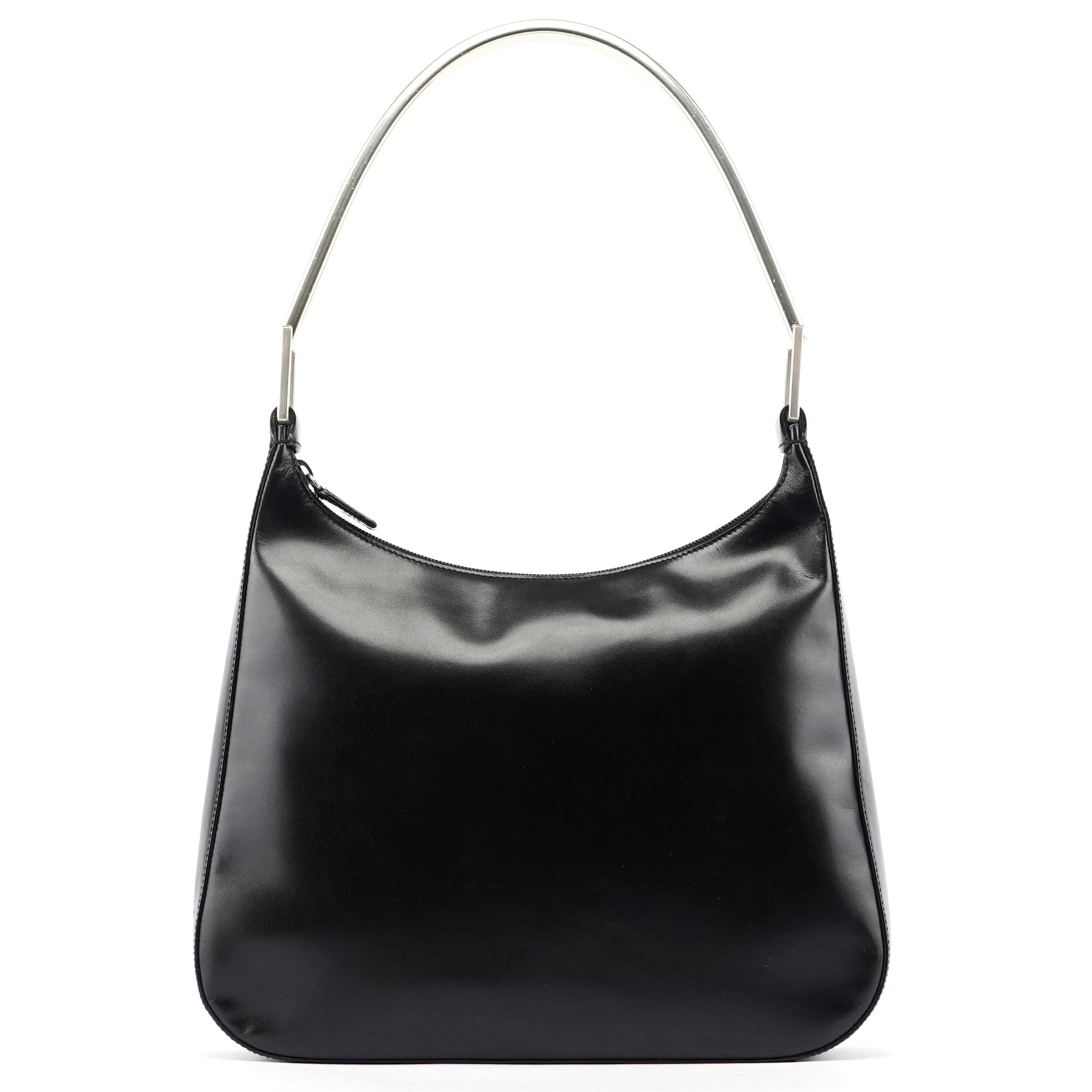 Black Vitello Metallo Shoulder Bag