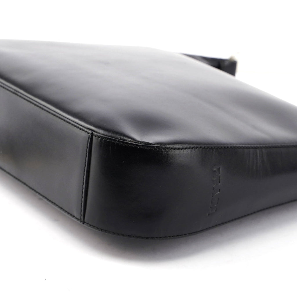Black Vitello Metallo Shoulder Bag