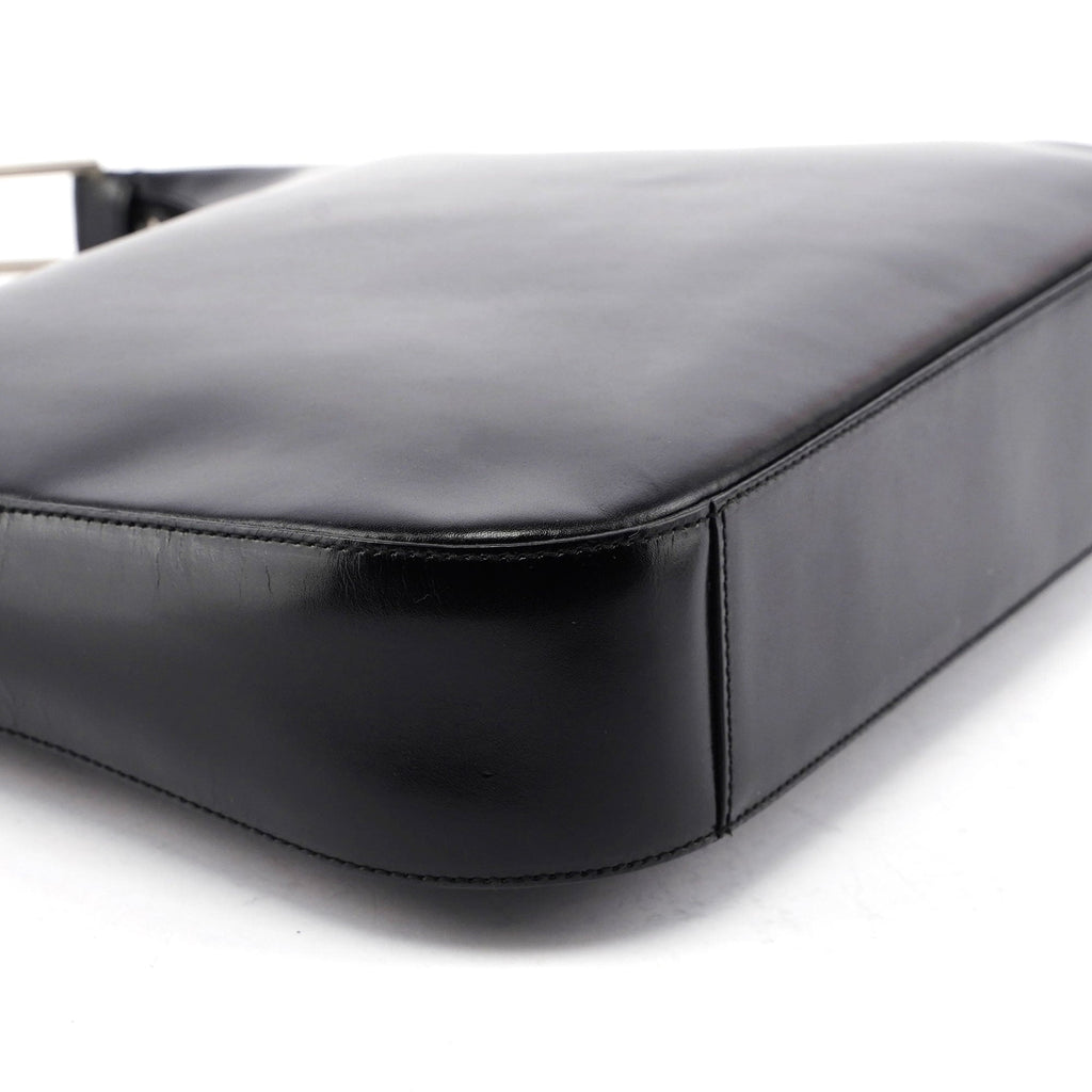 Black Vitello Metallo Shoulder Bag