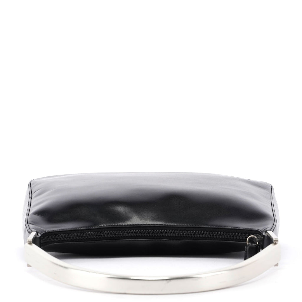 Black Vitello Metallo Shoulder Bag