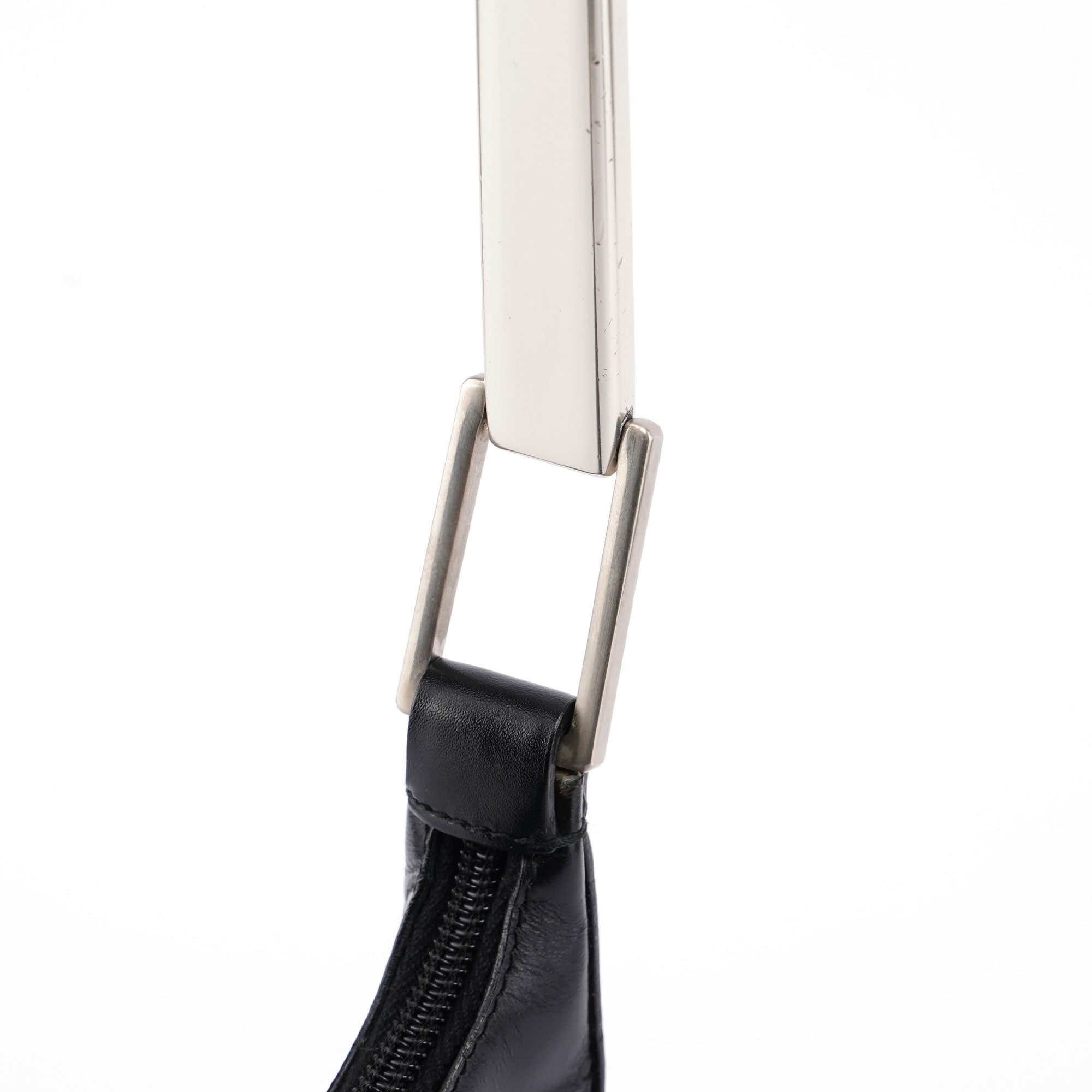 Black Vitello Metallo Shoulder Bag