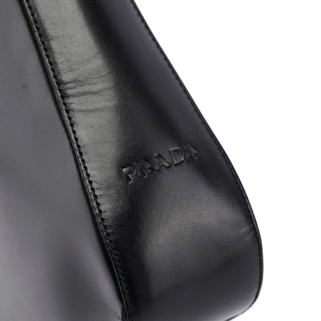 Black Vitello Metallo Shoulder Bag
