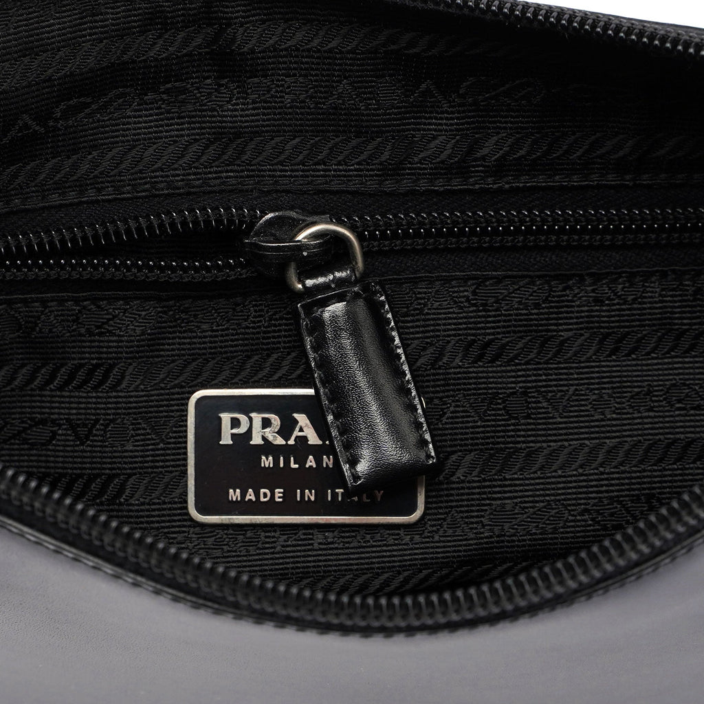 Black Vitello Metallo Shoulder Bag